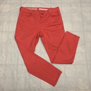 DKNY SOHO coral skinny stretch jeans